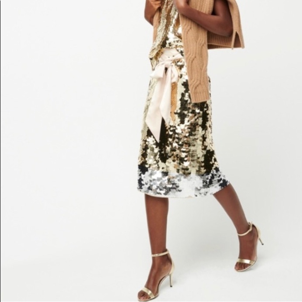 Satin bow Pailette skirt